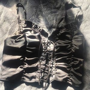 black grunge tie-able shirt